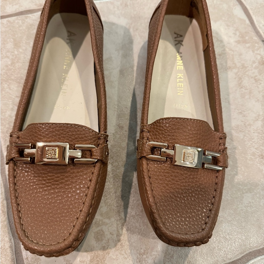 New without tags Anne Klein tan loafers.